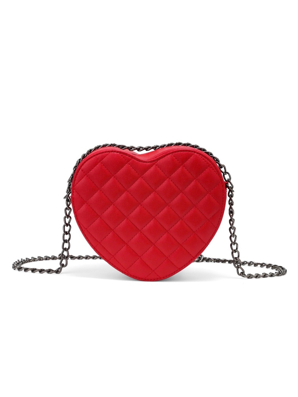 Valentino Orlandi Quilted Heart Mini Crossbody in Red - Picture 3 of 5